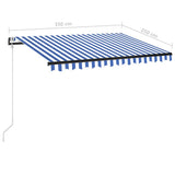 NNEVL Automatic Retractable Awning 350x250 cm Blue and White