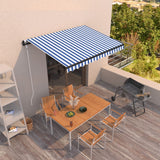 NNEVL Automatic Retractable Awning 350x250 cm Blue and White