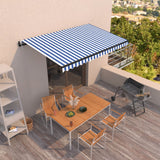 NNEVL Automatic Retractable Awning 400x300 cm Blue and White