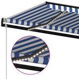 NNEVL Automatic Awning with LED&Wind Sensor 300x250 cm Blue and White