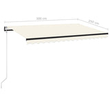 NNEVL Automatic Awning with LED&Wind Sensor 300x250 cm Cream