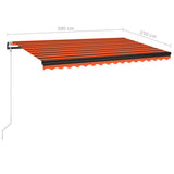 NNEVL Automatic Awning with LED&Wind Sensor 300x250 cm Orange/Brown