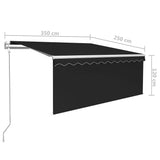 NNEVL Automatic Retractable Awning with Blind 3.5x2.5m Anthracite