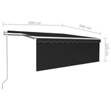NNEVL Automatic Retractable Awning with Blind 4x3m Anthracite