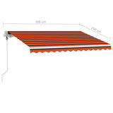 NNEVL Freestanding Automatic Awning 300x250cm Orange/Brown