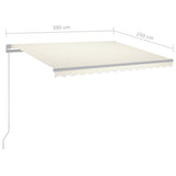 NNEVL Automatic Retractable Awning with Posts 3x2.5 m Cream