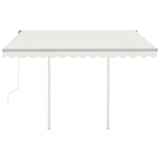 NNEVL Automatic Retractable Awning with Posts 3x2.5 m Cream