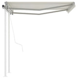 NNEVL Automatic Retractable Awning with Posts 3x2.5 m Cream