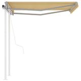 NNEVL Automatic Retractable Awning with Posts 3x2.5 m Yellow&White