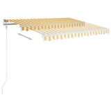 NNEVL Automatic Retractable Awning with Posts 3x2.5 m Yellow&White