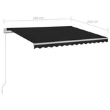 NNEVL Automatic Retractable Awning with Posts 3x2.5 m Anthracite