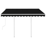 NNEVL Automatic Retractable Awning with Posts 3x2.5 m Anthracite