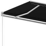 NNEVL Automatic Retractable Awning with Posts 3x2.5 m Anthracite