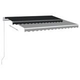 NNEVL Automatic Retractable Awning with Posts 3x2.5 m Anthracite