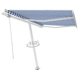 NNEVL Freestanding Automatic Awning 350x250cm Blue/White