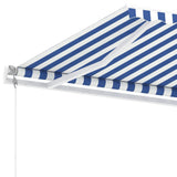 NNEVL Freestanding Automatic Awning 350x250cm Blue/White