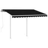 NNEVL Automatic Retractable Awning with Posts 3.5x2.5 m Anthracite