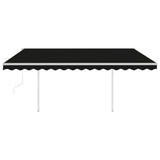 NNEVL Automatic Retractable Awning with Posts 4.5x3 m Anthracite