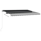 NNEVL Automatic Retractable Awning with Posts 4.5x3 m Anthracite