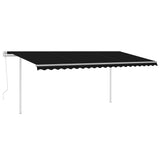 NNEVL Automatic Retractable Awning with Posts 5x3 m Anthracite