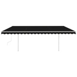 NNEVL Automatic Retractable Awning with Posts 5x3 m Anthracite