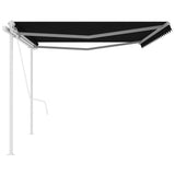 NNEVL Automatic Retractable Awning with Posts 5x3 m Anthracite