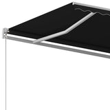 NNEVL Automatic Retractable Awning with Posts 5x3 m Anthracite