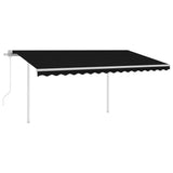 NNEVL Automatic Retractable Awning with Posts 4x3.5 m Anthracite