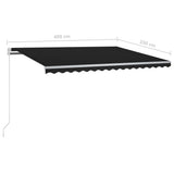 NNEVL Automatic Retractable Awning with Posts 4x3.5 m Anthracite