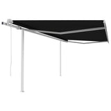 NNEVL Automatic Retractable Awning with Posts 4x3.5 m Anthracite