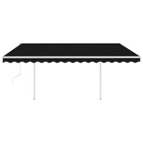 NNEVL Automatic Retractable Awning with Posts 4x3.5 m Anthracite