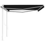 NNEVL Automatic Retractable Awning with Posts 4x3.5 m Anthracite