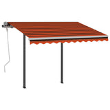 NNEVL Automatic Retractable Awning with Posts 3x2.5 m Orange & Brown
