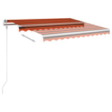 NNEVL Automatic Retractable Awning with Posts 3x2.5 m Orange & Brown