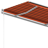 NNEVL Automatic Retractable Awning with Posts 3x2.5 m Orange & Brown