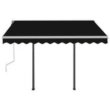 NNEVL Automatic Retractable Awning with Posts 3.5x2.5 m Anthracite