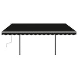 NNEVL Automatic Retractable Awning with Posts 4.5x3 m Anthracite