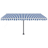 NNEVL Automatic Awning with LED&Wind Sensor 400x350 cm Blue and White