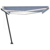 NNEVL Automatic Awning with LED&Wind Sensor 400x350 cm Blue and White