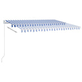 NNEVL Automatic Awning with LED&Wind Sensor 400x350 cm Blue and White