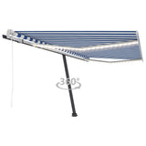 NNEVL Automatic Awning with LED&Wind Sensor 400x350 cm Blue and White