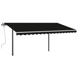 NNEVL Automatic Retractable Awning with Posts 4x3.5 m Anthracite