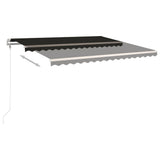 NNEVL Automatic Retractable Awning with Posts 4x3.5 m Anthracite