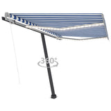 NNEVL Automatic Awning with LED&Wind Sensor 300x250 cm Blue and White