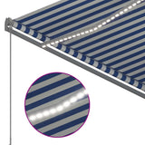 NNEVL Automatic Awning with LED&Wind Sensor 300x250 cm Blue and White