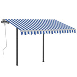 NNEVL Automatic Awning with LED & Wind Sensor 3x2.5 m Blue and White