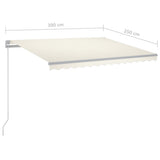 NNEVL Automatic Awning with LED & Wind Sensor 3x2.5 m Cream