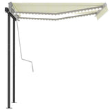 NNEVL Automatic Awning with LED & Wind Sensor 3x2.5 m Cream
