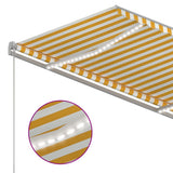 NNEVL Automatic Awning with LED & Wind Sensor 3x2.5 m Yellow & White