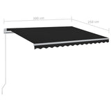 NNEVL Automatic Awning with LED & Wind Sensor 3x2.5 m Anthracite